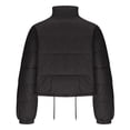 thumbnail image 4 of hoksml Women's Cropped Puffer Jacket with Drawstring Hem, Stand Collar Boxy Zip Front Casual Streetwear Short Jacket, 4 of 5