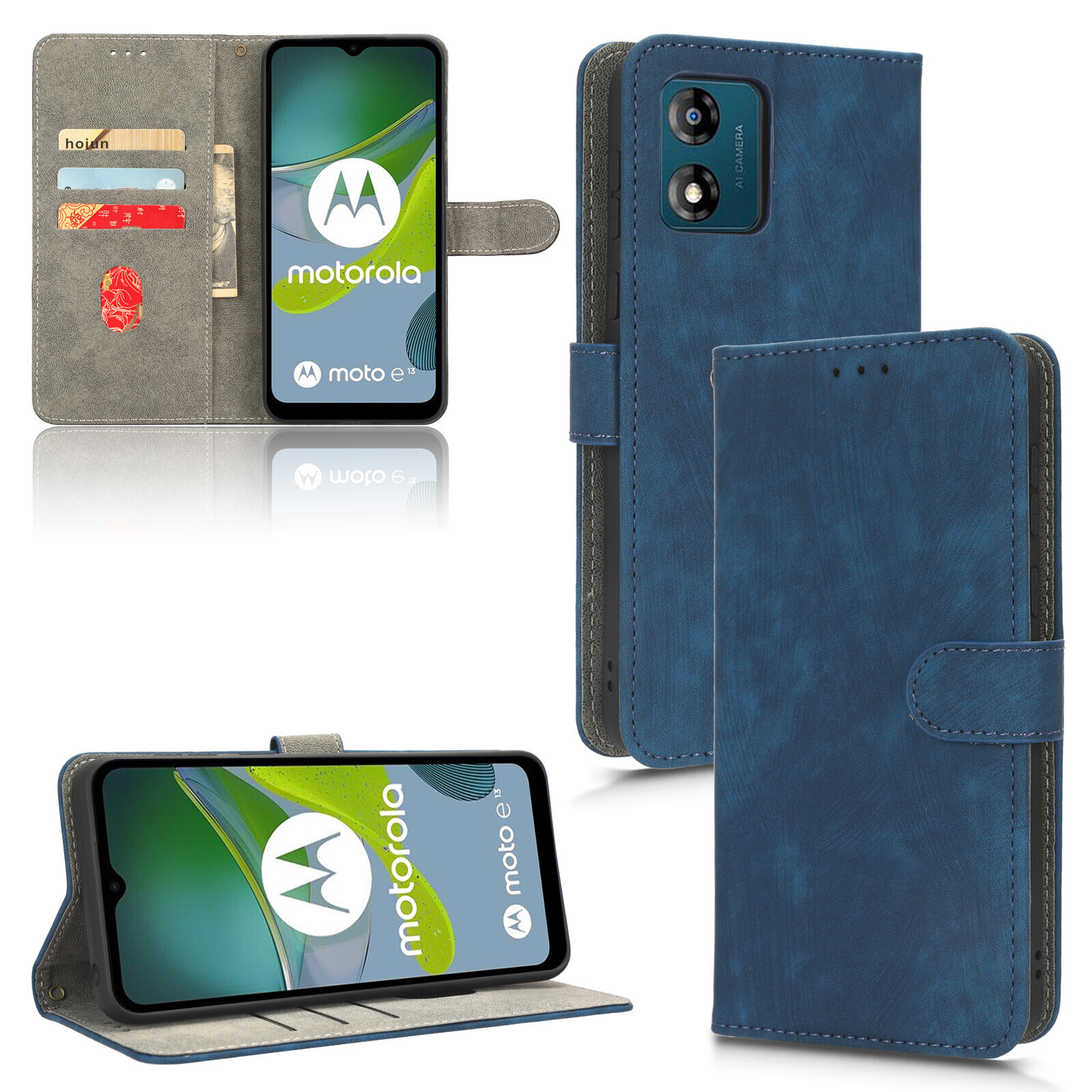 Case for Motorola MOTO E13 RFID Blocking Flip Cover Magnetic Wallet Compatible with Motorola MOTO E13 Case