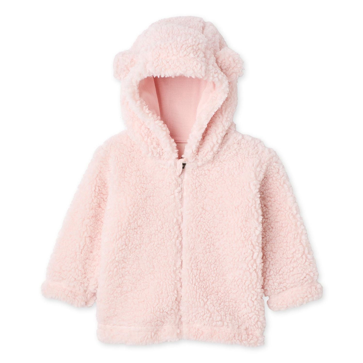 Haut à capuchon pelucheux zippé sur la longueur George pour bébés filles