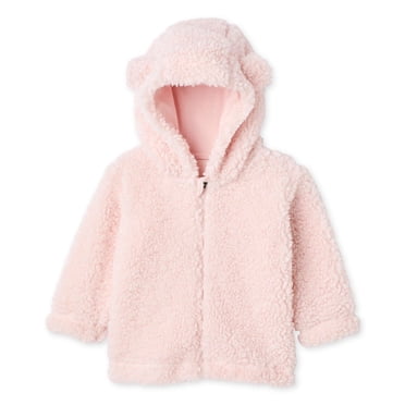 Haut à capuchon pelucheux zippé sur la longueur George pour bébés filles