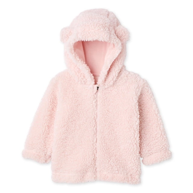 George Baby Girls' Plush Full Zip Hoodie