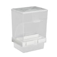 thumbnail image 1 of Bird Feeder for Cage, Adjustable Anti-Splash Transparent Double Mesh, Curved Sliding Tray and Removable Baffle, Small Birds, 1 of 6