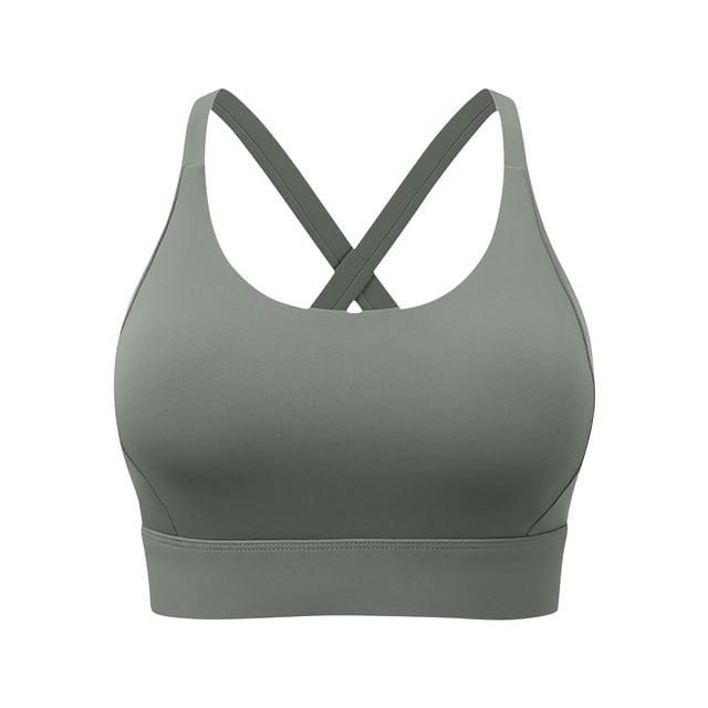 Plebaso Womens Sports Bras Padded Seamless Yoga Bras Stretch Full Coverage Everyday Workout Running Bras