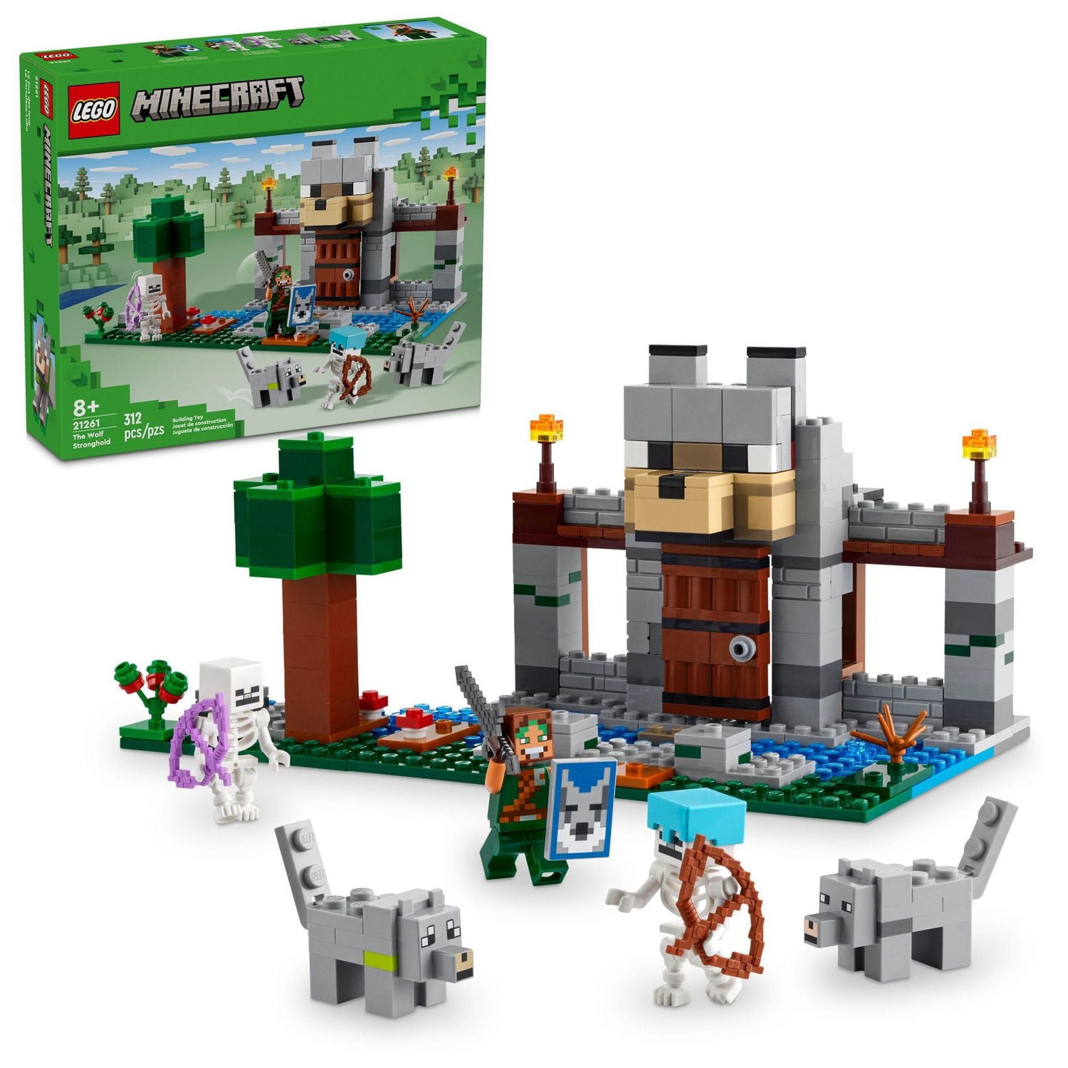 LEGO Minecraft Le fort des loup 21261 Ensemble de construction (312 pièces)