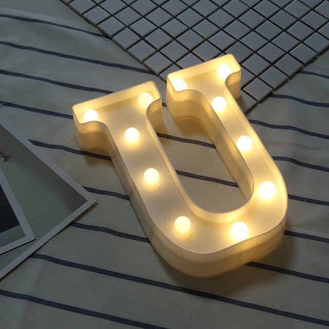 Birdeem Alphabet Led Letter Lights Light Up White Plastic Letters Standing Hanging A-M &