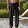 thumbnail image 2 of Dagugfen Lounge Pants for Men Elastic Waist Drawstring Loose Lightweight Travel Beach Pants Work Pants, 2 of 3