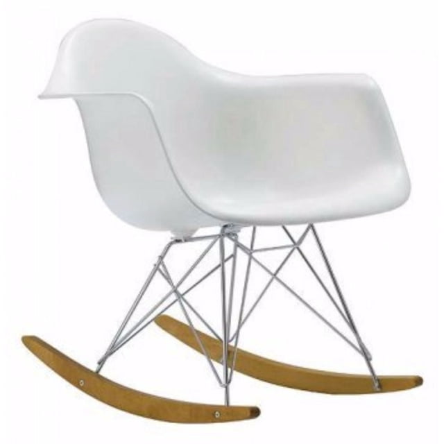 Nicer Furniture Matte Finish Modern Style Melded Plastic White Arm Chair