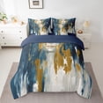 thumbnail image 2 of YST Abstract Girl 7-Piece Comforter Set, Queen, Navy Blue Gold Greyish White, 2 of 4