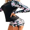 thumbnail image 2 of Women‘s Summer 2pcs Tankini Bathing Suits Long Sleeve Built-in Bra Rash Guard Tops with Boyshorts Bottom Set, 2 of 4