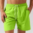 thumbnail image 2 of hotojiny Men's Shorts Lightweight Drawstring Pocket Beach Shorts Plus Size Solid Straight Leg Sport Workout Shorts for Vaction, 2 of 6