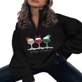 thumbnail image 4 of Women‘s Christmas Loose Pullover  Long Sleeve Quarter Zip Sweatshirt, 4 of 9