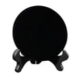 thumbnail image 1 of Esquirla Miroir Rond en Obsidienne Noire, Noir, Miroir Rond Noir avec Support Rond, 10 cm, 1 of 8