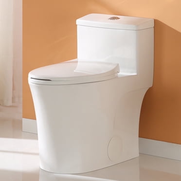 HOROW Toilette une Pièce Compacte avec Siège Confortable Hauteur ADA 17,3 Pouces Allongée Double Chasse 1,1/1,6 GPF