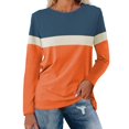 thumbnail image 2 of Pxiakgy Vente Chaude!! Tunique à Blocs de Couleur pour Femmes Hauts Décontractés à Manches Longues Col Rond Pull Tunique à Blocs de Couleur pour Femmes Hauts Décontractés à Manches Longues Col Rond Pull Orange S, 2 of 7