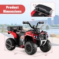 thumbnail image 3 of Gymax VTT pour Enfants 6 V avec Musique et Fonction de Pulvérisation, Port USB, Boîte de Rangement, Voiture Jouet, Rouge, 3 of 10