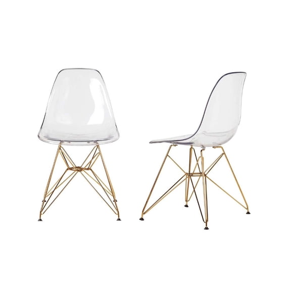 Heavenly Collection Clear & Gold Dining Chair
