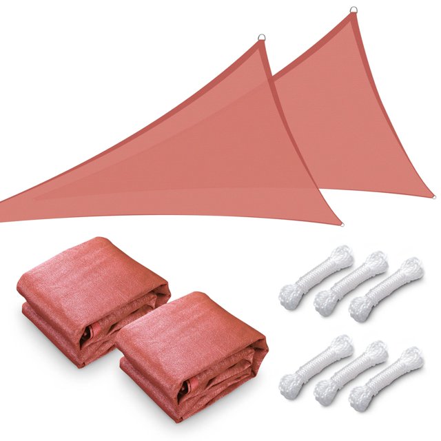 Yescom 2 Pack 20 Ft 97% UV Block Triangle Sun Shade Sail Canopy Outdoor Patio Backyard