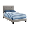 thumbnail image 1 of Monarch Specialties Bed, Twin Size, Platform, Teen, Frame, Upholstered, Linen Look, Wood Legs, Grey, Transitional, 1 of 3
