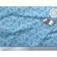 thumbnail image 2 of Soimoi Blue Viscose Chiffon Fabric Positive Quotes & Heart Text Print Sewing Fabric Yard 42 Inch Wide, 2 of 3
