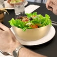 thumbnail image 4 of Produit de Vaisselle - Bol Rond Coréen en Acier Inoxydable pour le Service et les Plats Froids, Fini Or Sablé, Bol Élégant Style Vent, 4 of 7