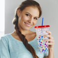 thumbnail image 5 of Oleegame 2PC Glass Bottle Creative Water Cup Heart Shape Cup PP Plastic Straw Cup Heart Shape Plastic Transparent Straw Cup 710ml Cold Change Temperature Sensitive Plastic Cup, 5 of 5