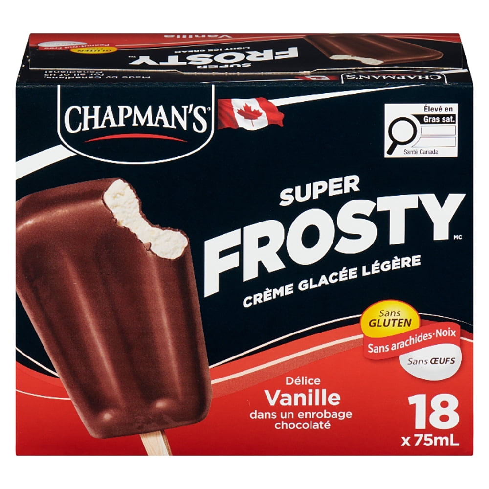 Chapman's Super Frosty Barres de Crème Glacée Légère en Boîte 18 x 75mL