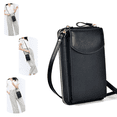 thumbnail image 3 of Budget Sac de Téléphone Cellulaire Bandoulière pour Femmes/ Filles, Sac pour Téléphone Cellulaire, Cuir PU de Haute Qualité, Pochette à Fermeture Éclair pour Téléphone Intelligent, Petit Sac à Bandoulière, Étui Portefeuille, Résistant à l'Eau, 3 of 4