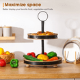 thumbnail image 4 of Urban Deco Modern Wooden Decorative Three Tiered Round Trays  with Metal Handle （ Fire）, 4 of 7