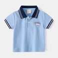 thumbnail image 2 of Chandail Polo pour Petit Garçon Chandail Polo à Rayures pour Garçons Chemise Boutonnée pour Garçons à Manches Courtes Tenue Garçon 4T, 2 of 8