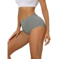 thumbnail image 4 of INSPIRE CHIC Women's Cotton Underwear High-Rise Lace Trim Tummy Control Full Coverage Brief S Gray, 4 of 4