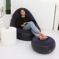thumbnail image 3 of Foldable Inflatable Chair with Foot Stool, Blow Up Lounge Chair for Outdoor Camping Travel, 3 of 7