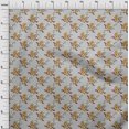 thumbnail image 3 of oneOone Polyester Lycra Fabric Leaves|Bird & Floral Block Print Fabric By The Yard 56 Inch Wide, 3 of 4