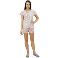 thumbnail image 1 of Bimba Ensemble de Nuit Mignon pour Femmes en Coton, Haut Boutonné avec Short, 1 of 7