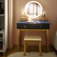 thumbnail image 1 of Costway Vanity Makeup Table Touch Screen 3 Lighting Modes Dressing Table Set Navy Blue, 1 of 10