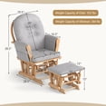 thumbnail image 3 of Gymax Glider & Ottoman Cushion Set Wood Baby Nursery Rocking Chair Glider Gray, 3 of 10
