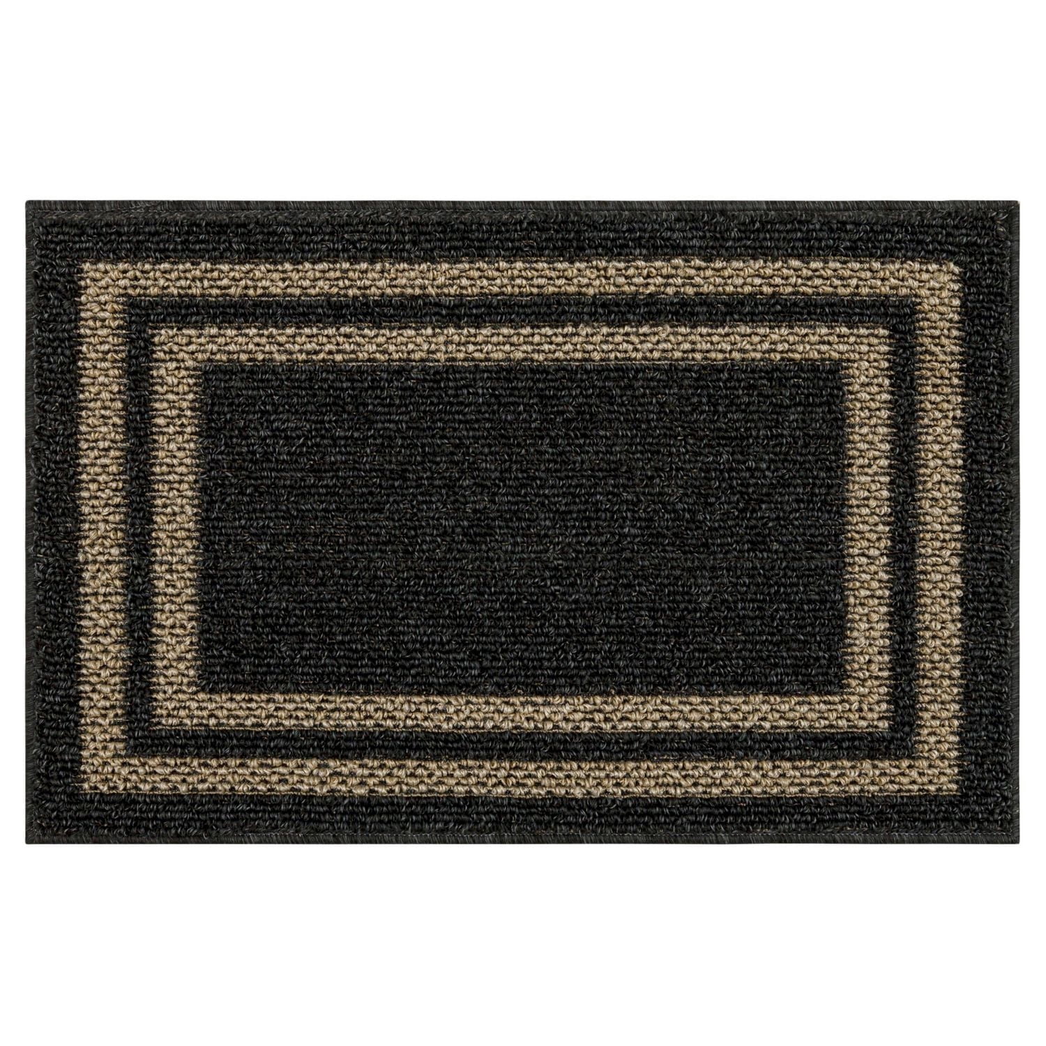 Mohawk Home Hall Border Near Black/Tan Tufted Polyester Area Rug