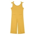 thumbnail image 3 of MIASHUI Combinaisons pour Fille Été Sans Manches Salopettes Enfants Col Rond Pantalons Longs Barboteuses, Jaune, 7-8 Ans, 3 of 5