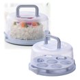 thumbnail image 1 of Oleegame 1 Pce Rouleau de Papier d'Aluminium Récipient à Gâteau Couvercle en Plastique Support de Cupcake Portable Rond Deux Bases pour Biscuits Fruits Etc, 1 of 9