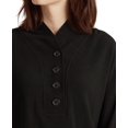 thumbnail image 3 of Lauren Ralph Lauren Thermal Waffle-knit Sweatshirt Polo Black Medium, 3 of 4