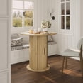 thumbnail image 1 of CazToi Round Dining Table with Rolling Shutter Cabinet Multi-Functional Wood Kitchen Table, 1 of 8