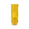 thumbnail image 2 of Unique Bargains Women's Square Toe Side Zip Block Heel Ankle Boots Yellow (Size 8), 2 of 7