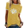 thumbnail image 1 of YourTops T-Shirt Vintage pour Femmes à Marguerites Rétro Hippie (2-Jaune, XX-Grand), 1 of 2
