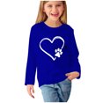 thumbnail image 2 of RXIRUCGD Chemises à Manches Longues pour Filles, Col Rond Mignon, Blouses Décontractées Élégantes (Bleu, Taille : 4 Ans), 2 of 5