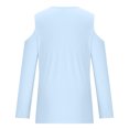 thumbnail image 5 of Yuyuzo Womens Tunic Tops Cold Shoulder Long Sleeve Shirts Loose Solid Color Lightweight Tee Tops, 5 of 5