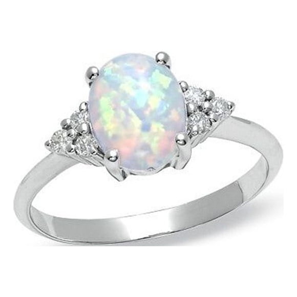 Yatlte Ring for Women, White Opal Adjustable Ring for Women, in 14K Gold Plated Over, Housed in a Vintage Silver Mount - Handmade Jewelry - Boho Ring