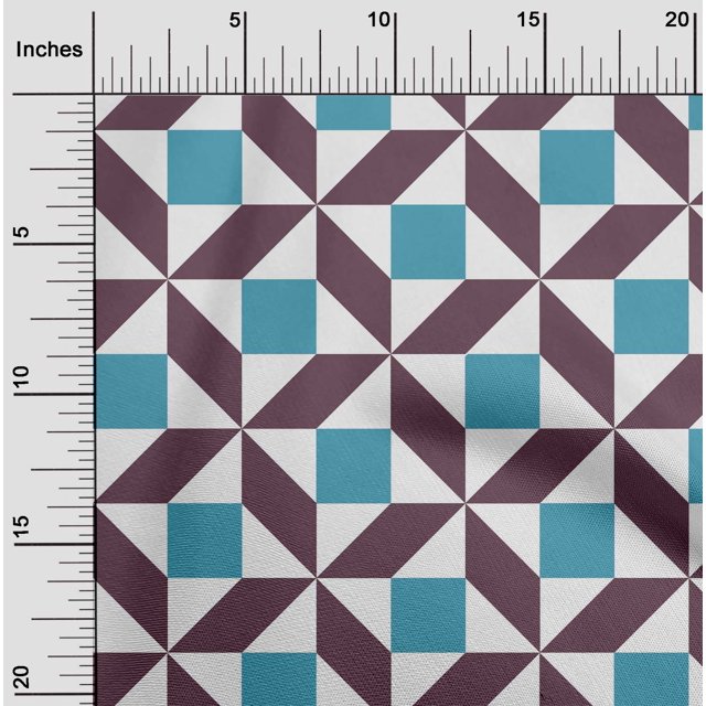 oneOone Georgette Viscose Fabric Triangle|Parallelogram & Square Geometric Print Fabric By Yard 42 Inch Wide
