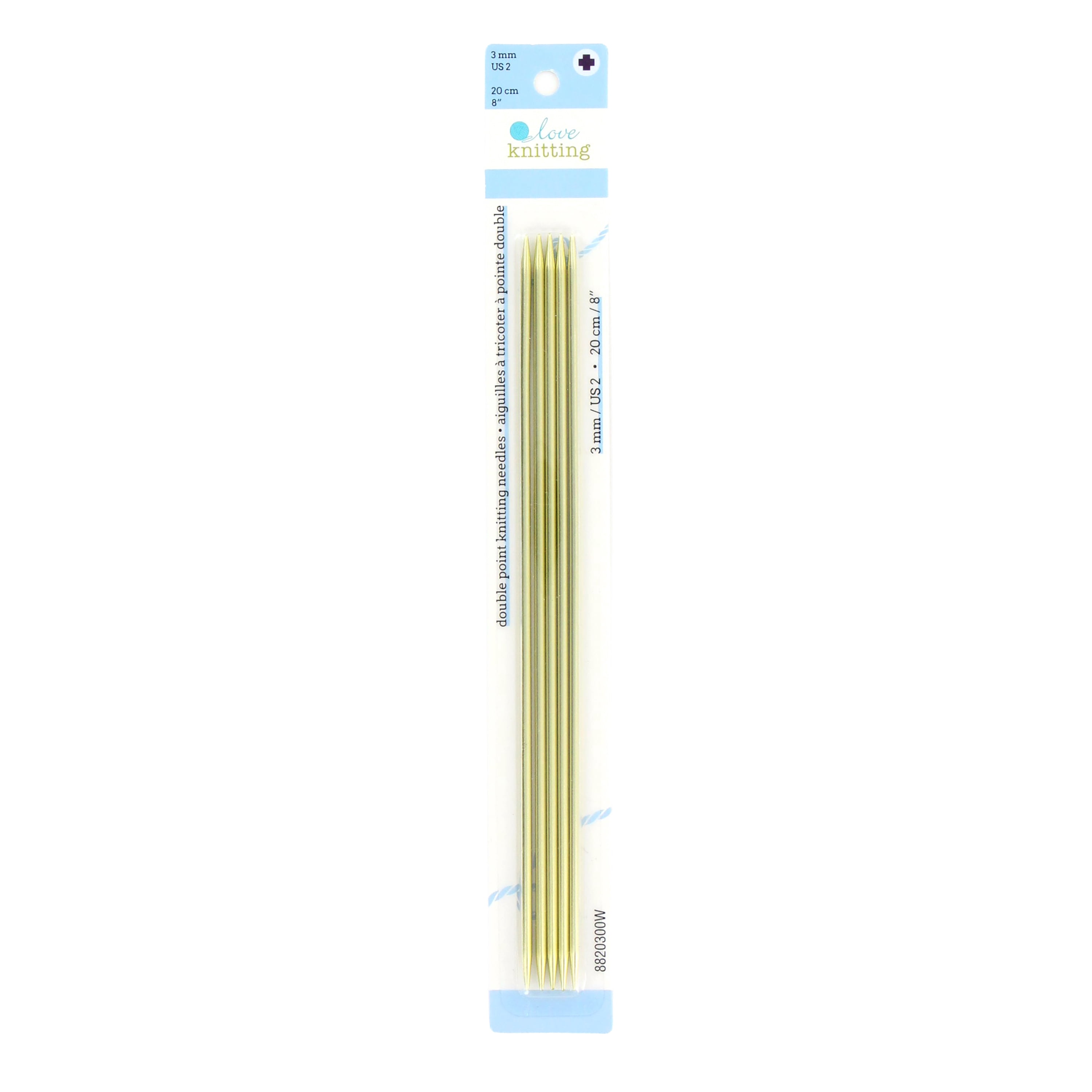 LOVE KNITTING Aluminium Double-Point Knitting Needles, 20 cm (7.9 in