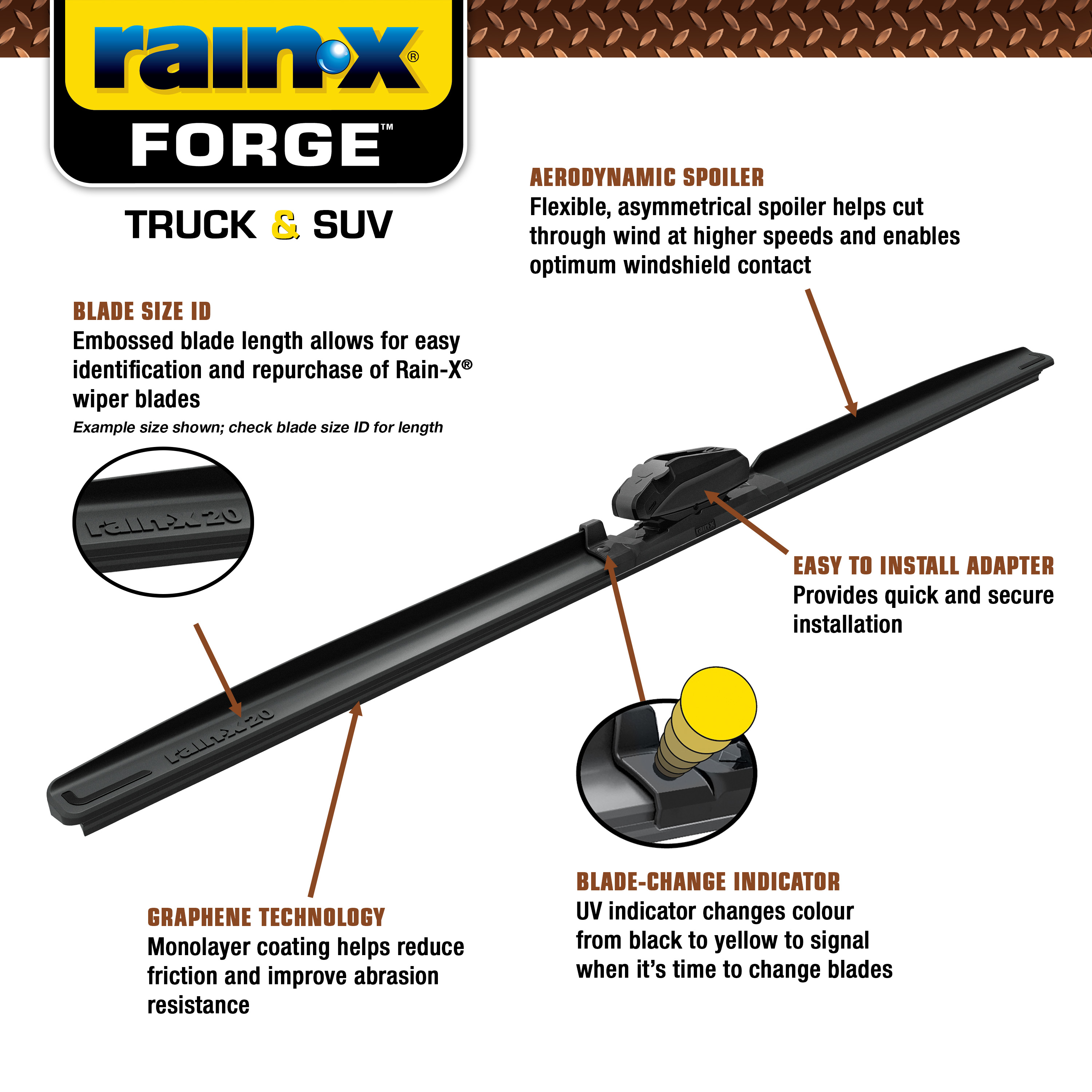 Rain-X Forge Truck and SUV windshield wiper blade, 22 inch