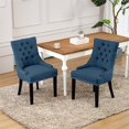 thumbnail image 2 of Costaelm Bellmount Fabric Wingback Tufted Dining Chair 2 Pc Set in Blue, 2 of 10