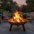 thumbnail image 3 of Sunnydaze Outdoor Camping or Backyard Round Cast Iron Rustic Fire Pit Bowl with Handles - 30" - Oxidized Rust, 3 of 10